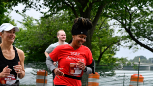 Donnese Tyler running the Lawyers Have Heart 5k in Washington, DC.