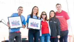 Heart Walk Chairs Dr. Ameya Kulkarni, Cynthia Cifuentes, Executive Director Soula Antoniou, Dr. Kelly Epps-Anderson and Owen Billman