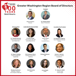 American Heart Association Announces Changes to the Greater Washington Region Board of Directors