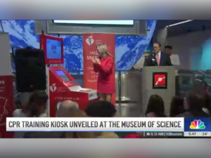 New Hands-Only CPR kiosk at Museum of Science featured on Boston news channels