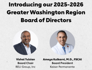 American Heart Association Greater Washington Region Announces New Board Chair and Welcomes New Directors