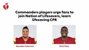 Commanders players urge fans to join Nation of Lifesavers, learn lifesaving CPR