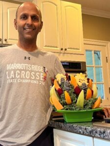 Ananta posing with fruit