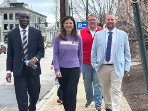 group walking with governor ayotte
