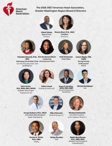 American Heart Association appoints 2026–2027 Greater Washington Region Board leaders