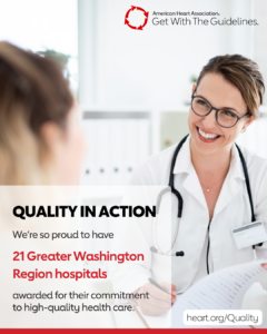 21 hospitals in the Greater Washington Region recognized for advancing quality care for heart disease, stroke 