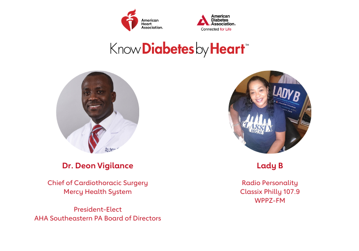 AHA Philadelphia volunteer and heart surgeon talks type 2 diabetes and heart disease with local radio personality