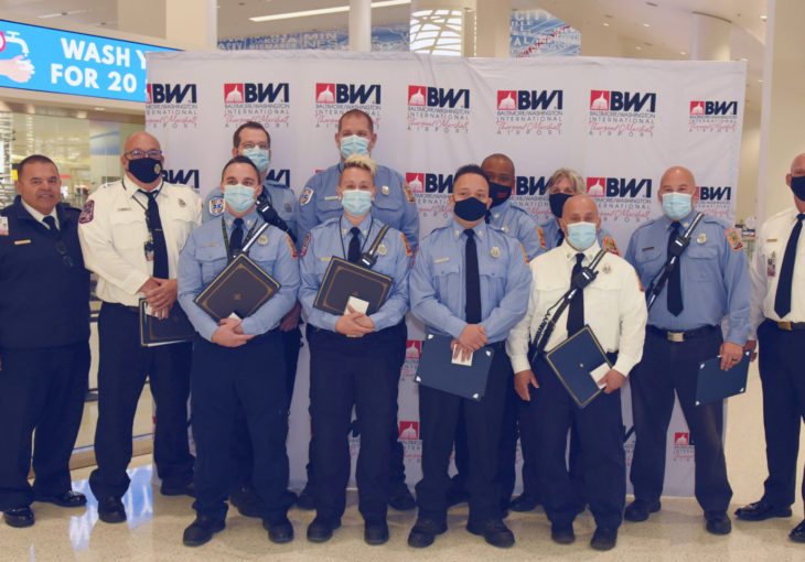 Bystander and first responders at BWI Airport recognized as Heartsaver Heroes after three lives saved with CPR