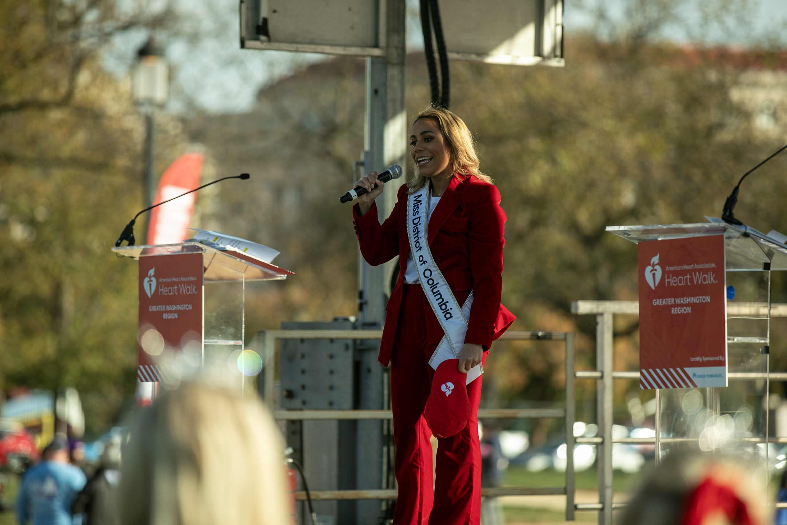 Miss District of Columbia on stage at the Heart Walk 