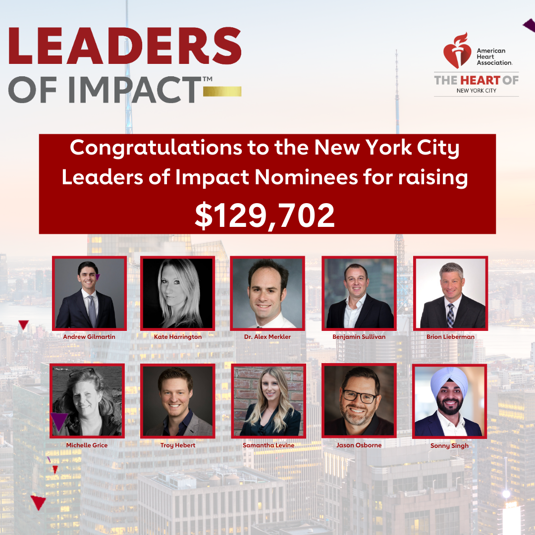 Heart disease survivor Andrew Gilmartin named 2023 New York City Leaders of Impact Winner