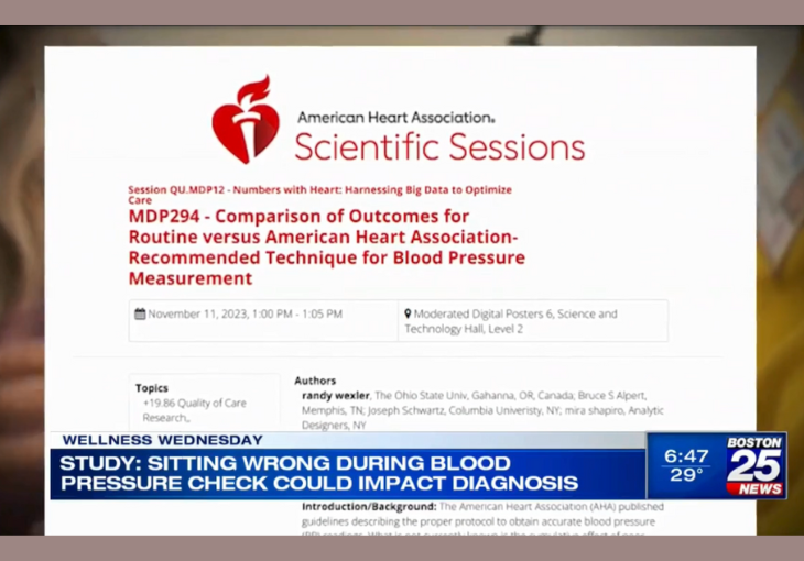 Boston 25 News: Where and how you sit matters when getting blood pressure taken