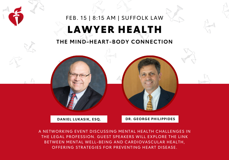 Media Advisory: American Heart Association to host mental well-being and cardiovascular health event for Boston legal community